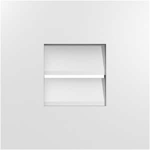 12 in. x 12 in. Rectangular White PVC Paintable Gable Louver Vent Functional