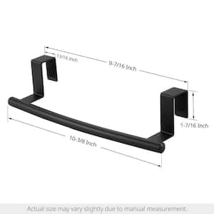 2-Piece Over the Door Towel Rack and Over Cabinet Towel Bar with 5-Hooks for Kitchen and Bathroom in Matte Black