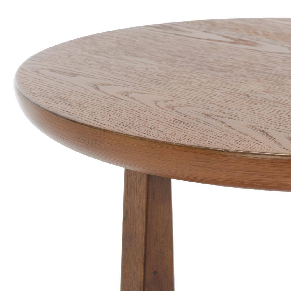 Sasha 20 in. Medium Oak Round Wood End Table - thumbnail 4