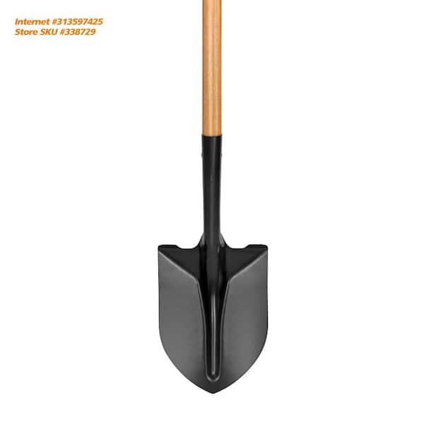 PRIVATE BRAND UNBRANDED - 43.3 in. L Wood Handle Digging Carbon Steel Shovel