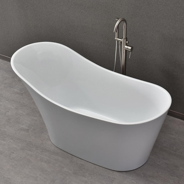 WOODBRIDGE Bradbury 59 in. Acrylic FlatBottom Single Slipper