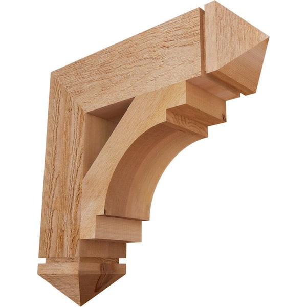Ekena Millwork 6 in. x 24 in. x 24 in. Western Red Cedar Merced Arts and Crafts Rough Sawn