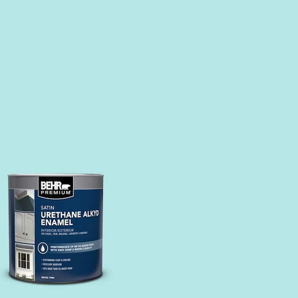 1 qt. #500A-2 Refreshing Pool Satin Enamel Urethane Alkyd Interior/Exterior Paint