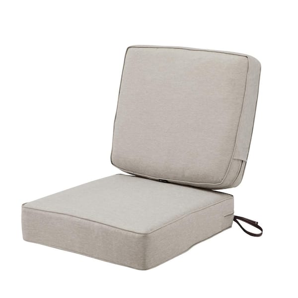 Montlake FadeSafe Water-Resistant Patio Cushion Set, 23 x 23 x 5 Inch  (seat), 21 x 20 x 4 Inch (back), Heather Fern