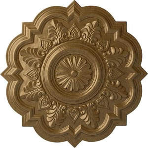20-1/4 in. x 1-1/2 in. Deria Urethane Ceiling Medallion (Fits Canopies upto 6 in.), Pale Gold