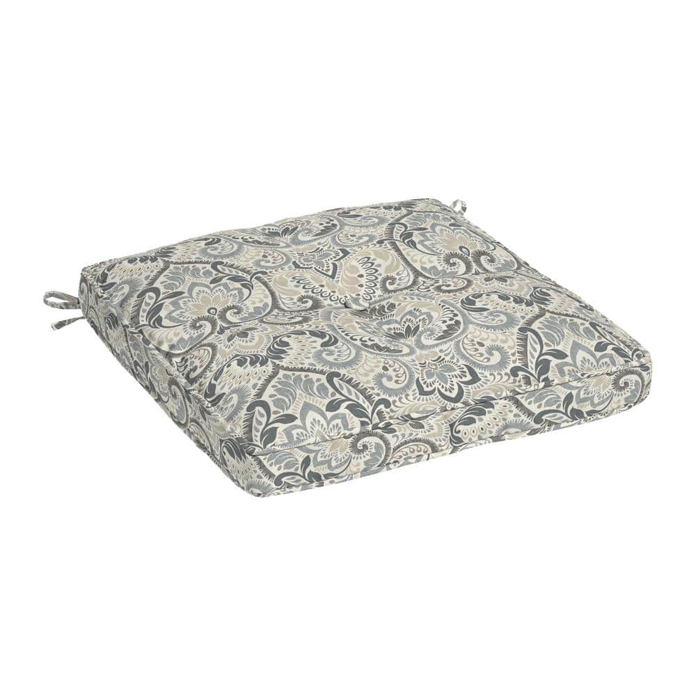 ARDEN SELECTIONS Plush PolyFill 20 x 20 in. Tan Aurora Damask Square Outdoor Seat Cushion