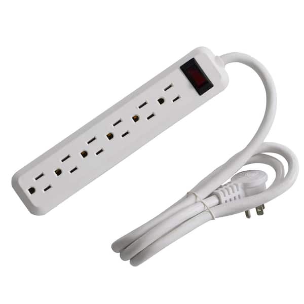 4 ft. 6-Outlet Power Strip with 45° Angle Plug