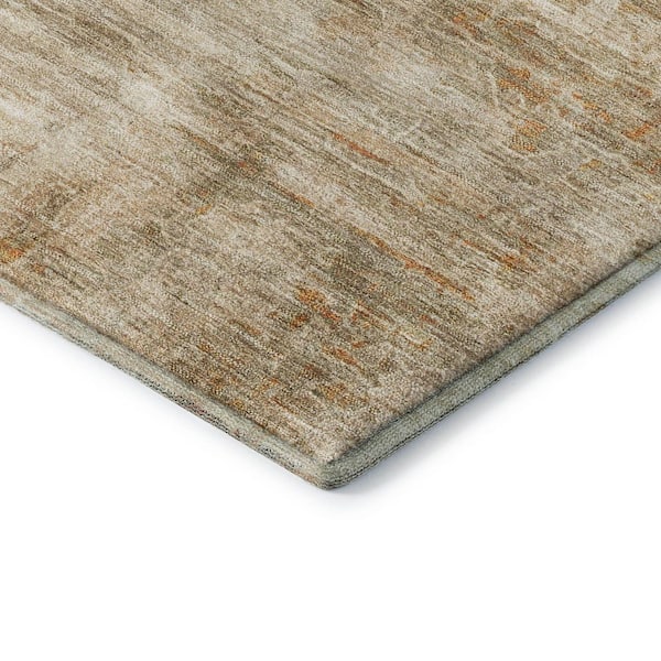 Mayfield Premium Machine Washable Abstract AMF2154 Brown 2 ft. x 7 ft. Runner Rug