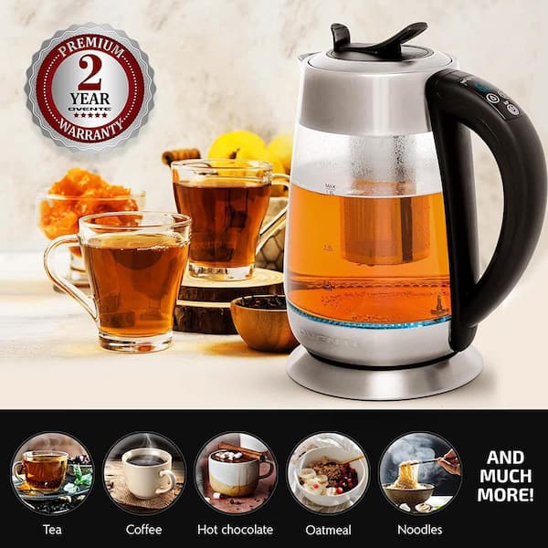 Electric Kettle 1L Glass Tea Coffee Hot Water Boiler Auto Shut-Off