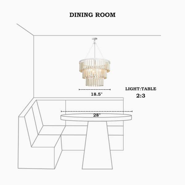 NinaホワイトXS Zevni Modern 18.5 in. 3-Light Antique White Wooden