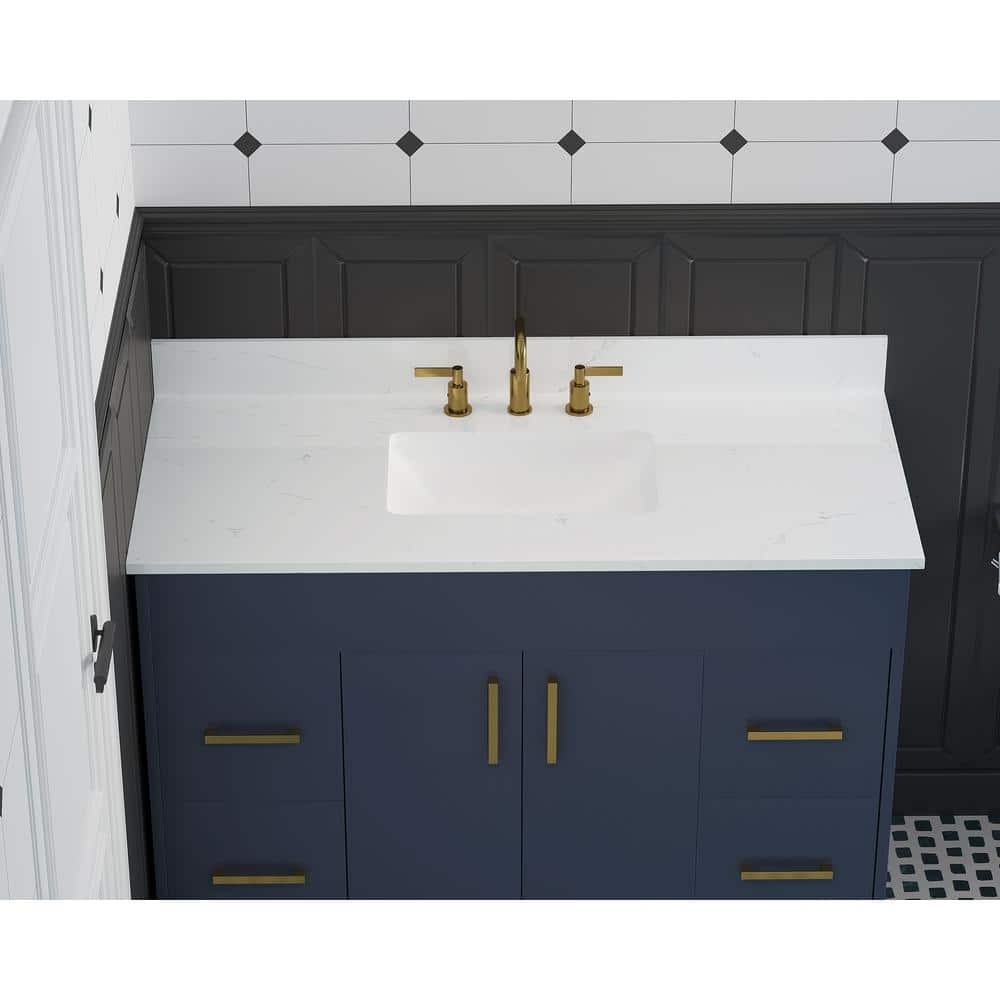 Bianco Bella 49'' White Quartz Undermount Single Sink Vanity Top