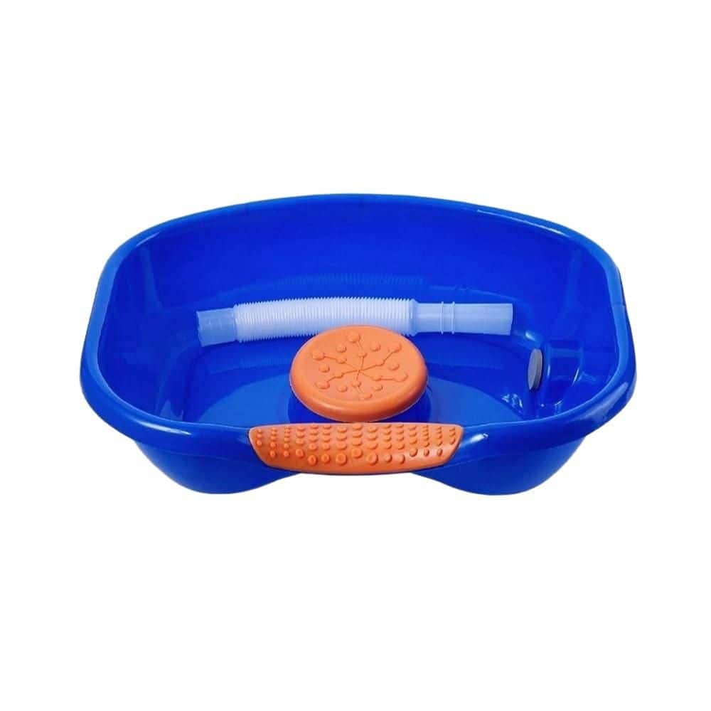 18.5 in. x 13.65 in. Blue Hair Washing Basin for Bedridden, Bedside Shampoo Basin for Handicapped, Bedridden, Kids price history on PriceWatchPro