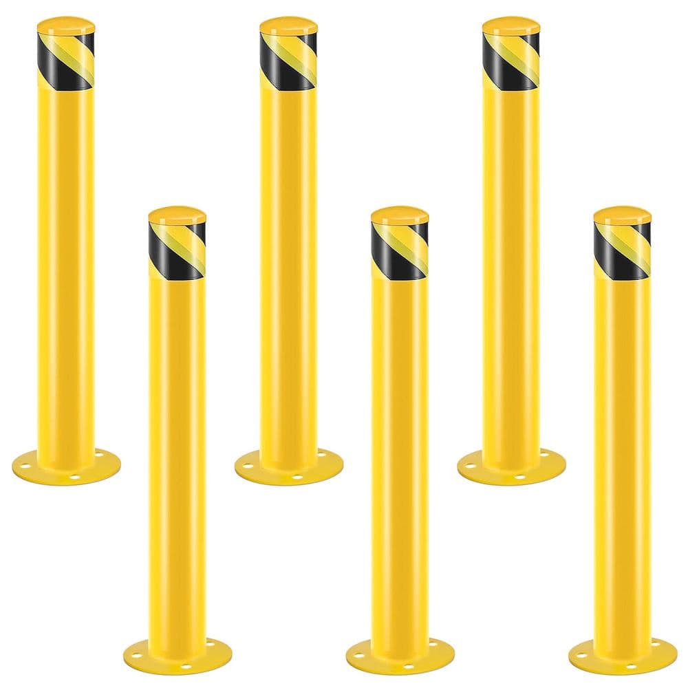 36 in. x 3 in. Yellow Powder Coated Steel Safety Bollard Post Parking Post with Anchor Bolts (6-Pieces) price history on PriceWatchPro