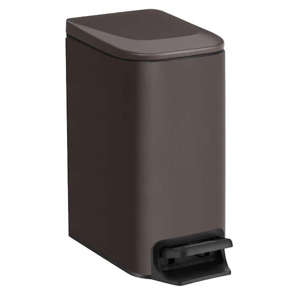 1.6 Gallon Rectangle Stainless Steel Trash Can,Brown