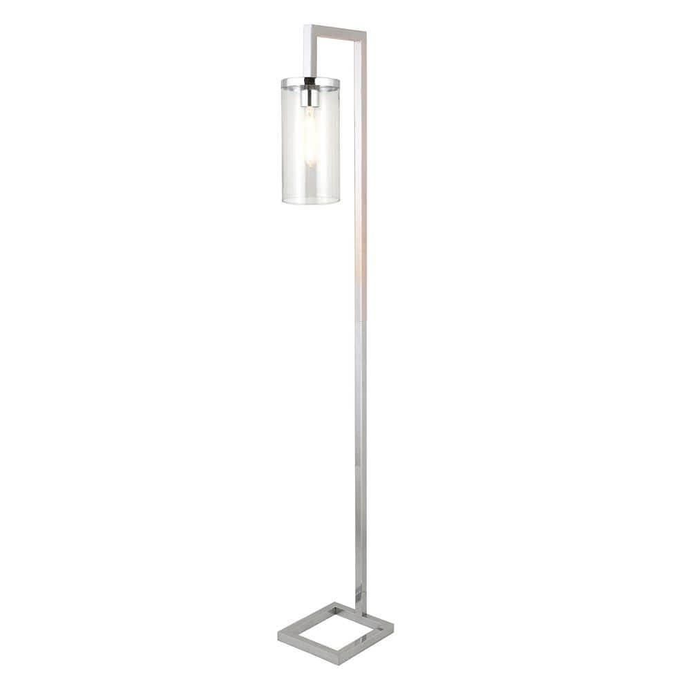 Arcadian Elegance 67" Silver Arc Floor Lamp with Clear Glass Shade