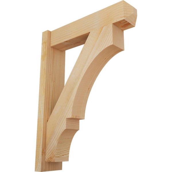 Ekena Millwork 6 in. x 32 in. x 24 in. Douglas Fir Balboa Craftsman Rough Sawn Outlooker