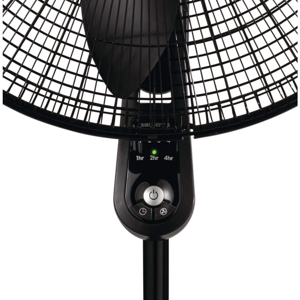 20" Black Oscillating Remote Controlled Adjustable Height Floor Fan