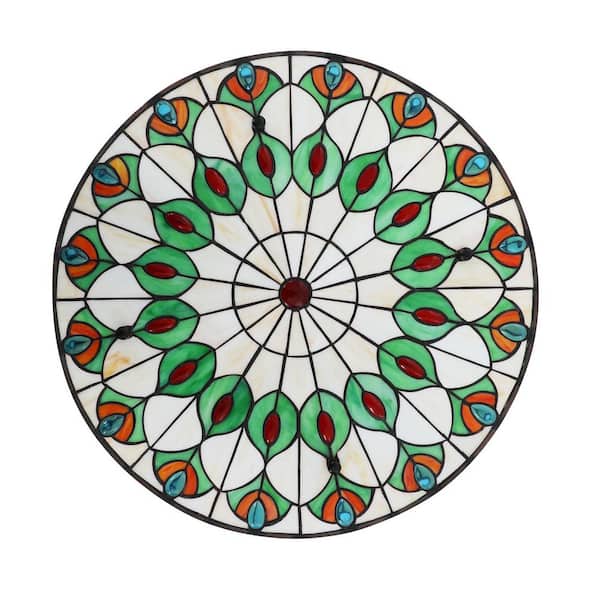 くぅこ kangten 20'' Vintage Tiffany Style Flush Mount Ceiling