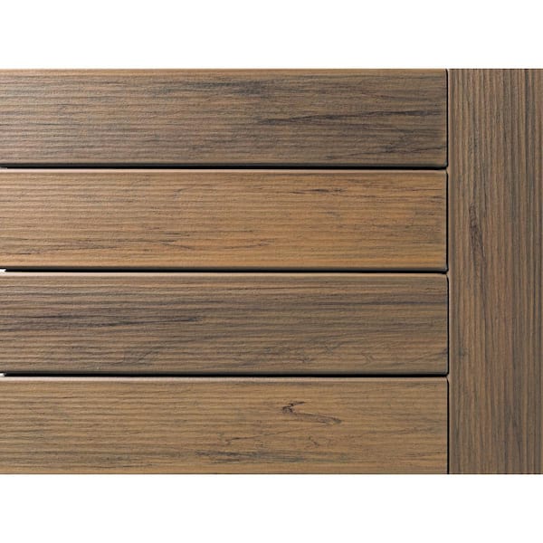 Legacy 1 in. x 6 in. x 1 ft. Tigerwood Grooved Edge Composite Decking Board Sample