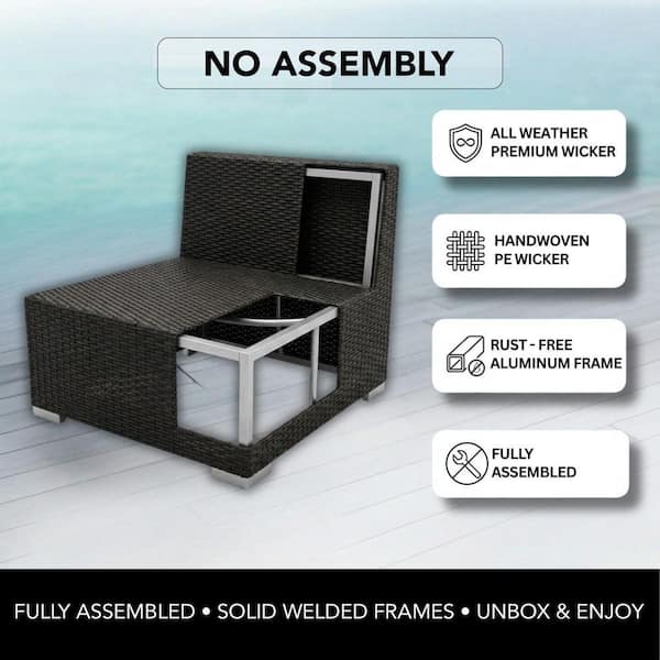 Ohana Depot Ohana Mixed Brown 7-Piece Wicker Patio Seating Set