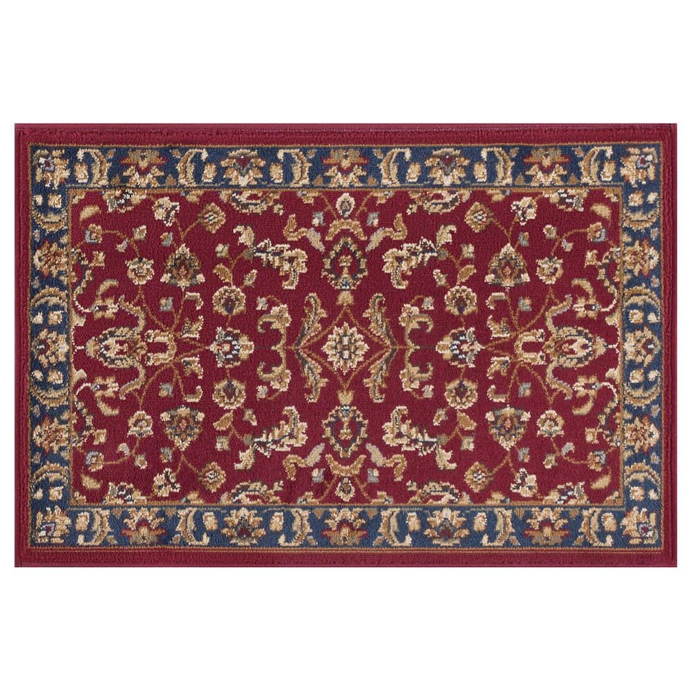 Tayse Rugs Sensation Border Red 2 ft. x 3 ft. Indoor Area Rug SNS4790 ...