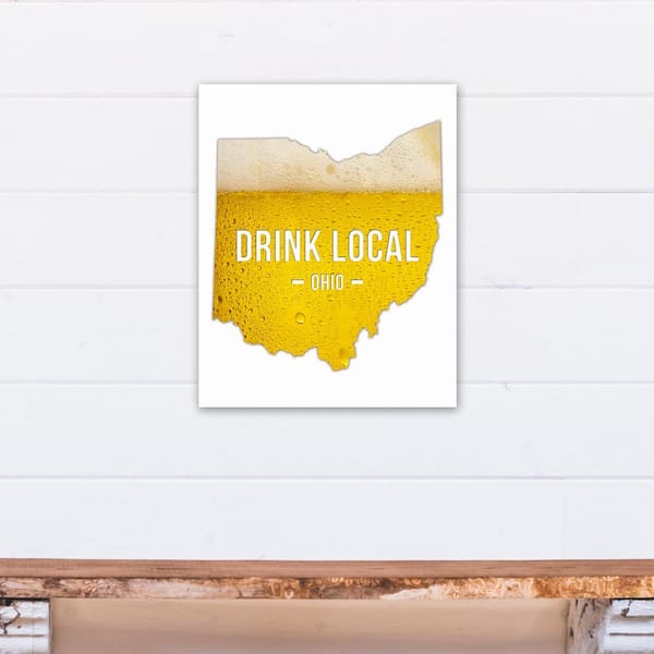 DESIGNS DIRECT 16 in. "x 20 in. "Ohio Drink Local Beer Printed Canvas Wall Art"