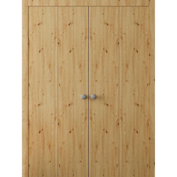 3011 72 in. x 80 in. Sold Core Caramel Oak Color Wood Bi-fold Door with Hardware