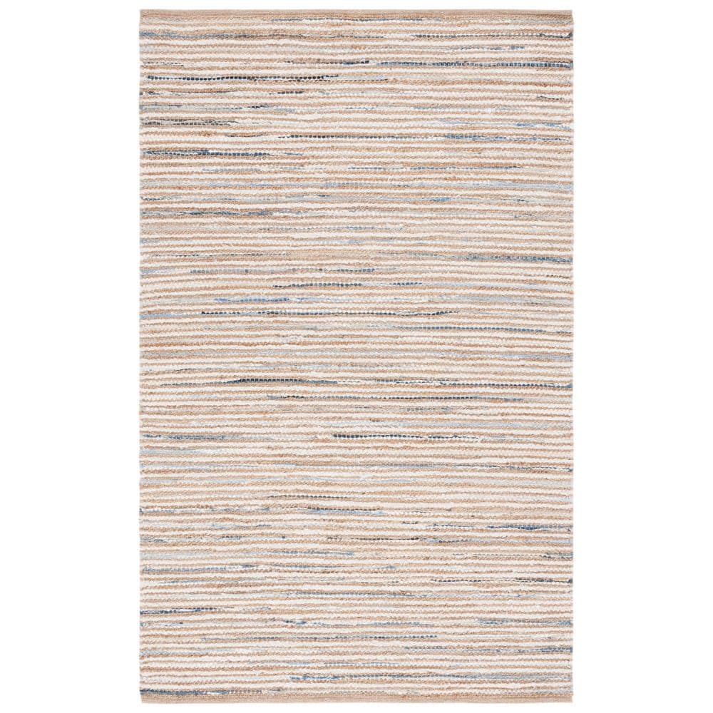 Cape Cod 4 ft. x 6 ft. Natural/Light Blue Striped Abstract Area Rug price history on PriceWatchPro