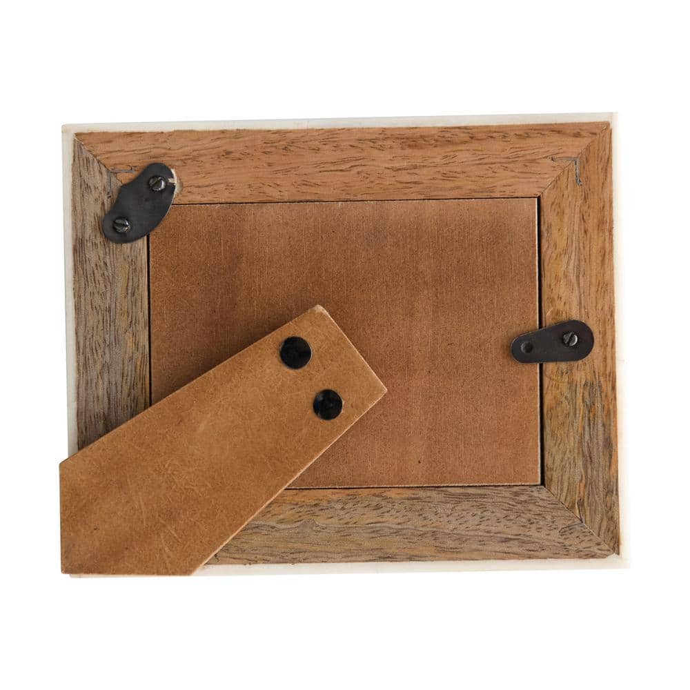 Classic White Mango Wood Photo Frame with Bone Border
