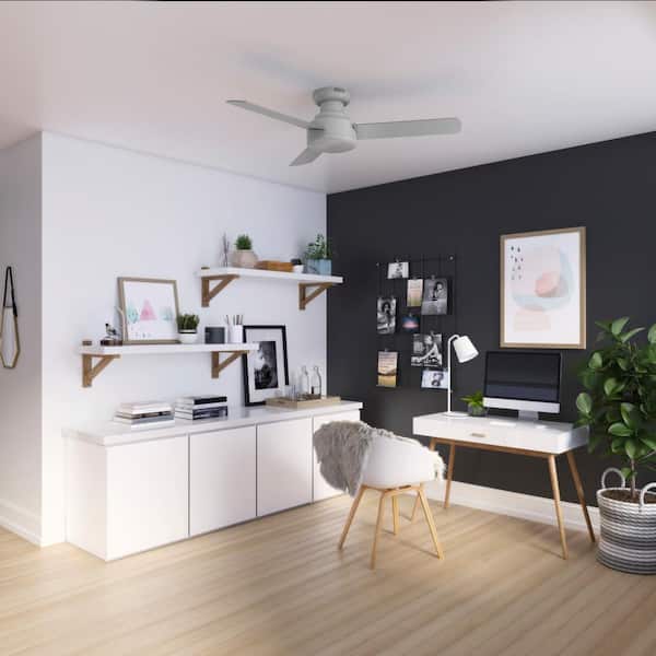 Hunter - Presto 44 in. Indoor Dove Ceiling Fan in Grey with Wall Control Included For Bedrooms