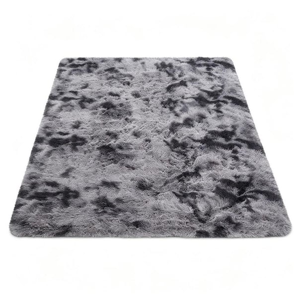 Fluffy and Sheepskin Dark Grey 8 x 10 ft. Plush Shag Rug, Soft Fuzzy Non-Slip for Bedroom Nursery Kids Playroom Decor