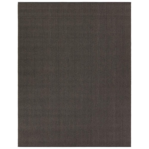 Iver 3 ft. x 12 ft. Dark Gray Solid Handmade Indoor/Outdoor Runner Area Rug