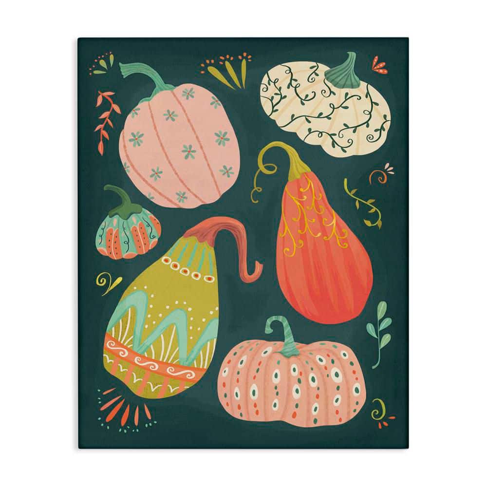 Patterned Autumn Gourds by Laura Watson Unframed Food Graphic Art Print 30 in. x 24 in. price history on PriceWatchPro