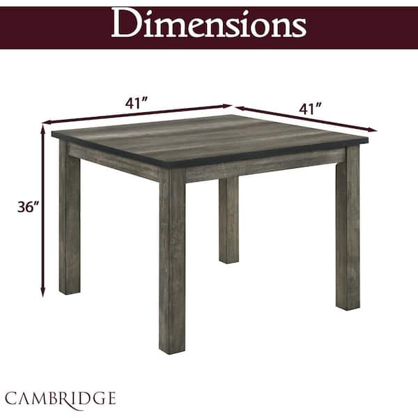 Cambridge Drexel 5 Piece Weathered Gray, How To Measure A Square Table