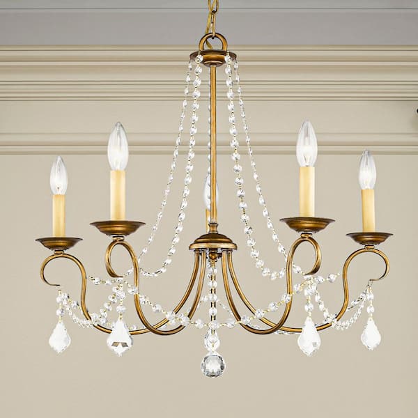 AVIANCE LIGHTING Dorrance 5-Light Antique Gold Leaf Chandelier