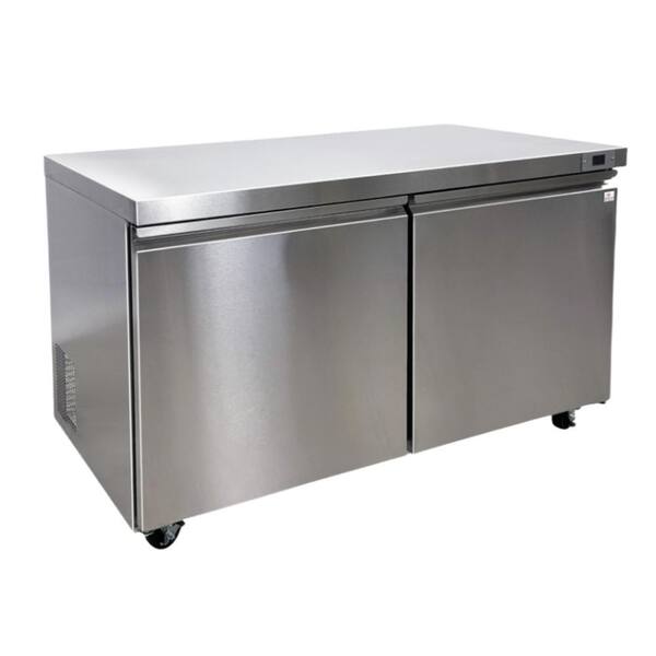 60 in. W 15.5 cu. ft. 2-Door Commercial Upright Undercounter Freezer