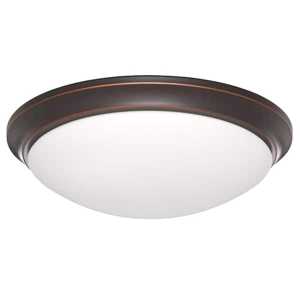 UBERHAUS Star Mount Enterprise Traditional Flush-Mount Bowl Light -  Dimmable - Integrated LED - Oil-Rubbed Bronze Finish LED1001A-34