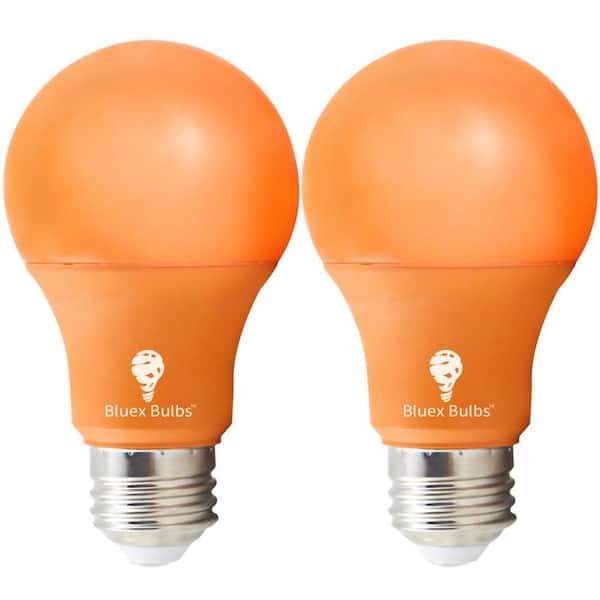 50-Watt Equivalent A19 Decorative Indoor/Outdoor LED Light Bulb in Orange (2-Pack)
