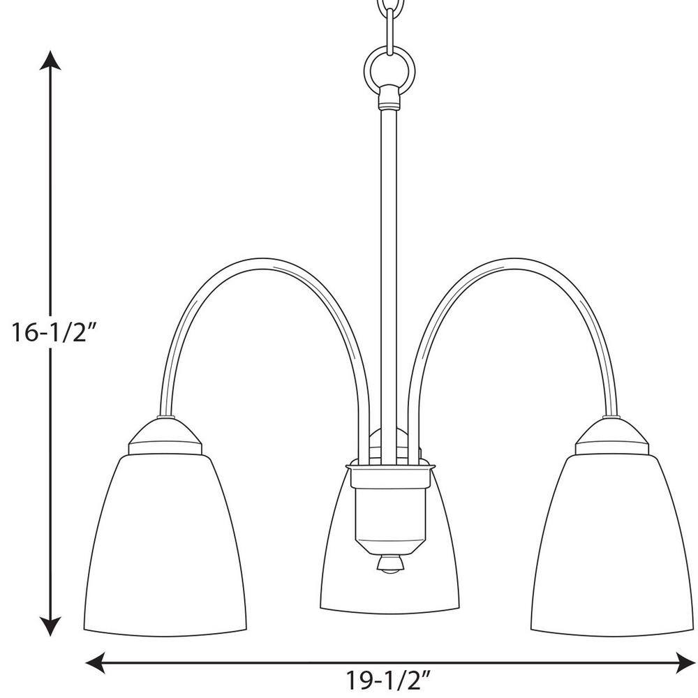 Elegant Nickel and Crystal 3-Light Chandelier with Etched Glass Shades