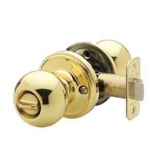 Ball Polished Brass Privacy Bed/Bath Door Knob