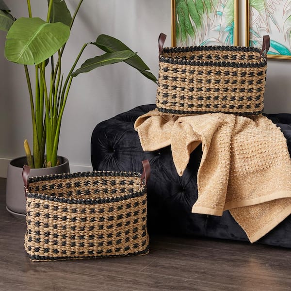 Abaca Rectangle Storage Basket, Small, Natural Sold by at Home