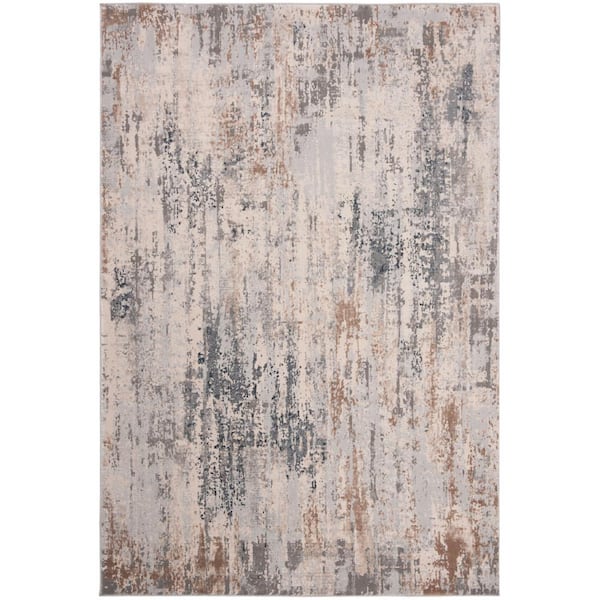 SAFAVIEH Invista Cream/Gray 4 ft. x 6 ft. Abstract Distressed Area Rug