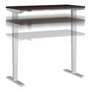 Move 40 Series 47.6 in. Rectangular Mocha Cherry/Cool Gray Metallic Desk with Adjustable Height