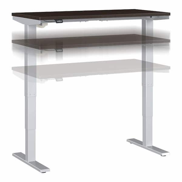 Bush Furniture Move 40 Series 47.6 in. Rectangular Mocha Cherry/Cool Gray Metallic Desk with Adjustable Height