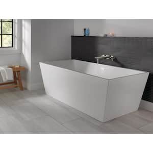 Slade 67 in. Acrylic Flatbottom Bathtub with Integrated Waste in White
