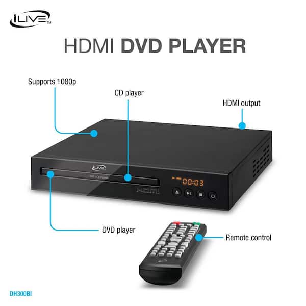 iLive HDMI 1080p DVD Player with HD Upconvert and Remote DH300BI