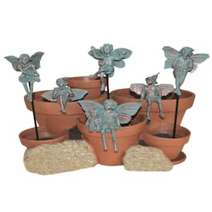 5 in. Fairy Pot Sitters/Plant Stake Bronze Patina (Set of 6)