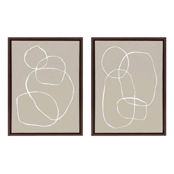Kate and Laurel Sylvie Modern Circles by Teju Reval of SnazzyHues 2 Piece Framed Art Print 24 in. x 18 in.