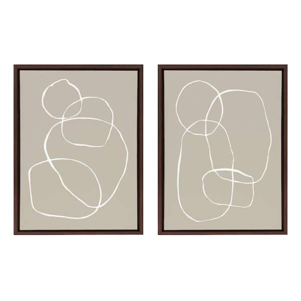 Kate and Laurel Sylvie Modern Circles by Teju Reval of SnazzyHues 2 Piece Framed Art Print 24 in. x 18 in.
