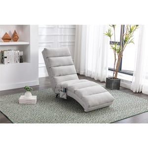 Gray Indoor Polyester Armless Chaise Lounge Chair, Modern Massage Recliner for Office or Living Room